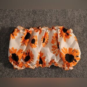 Women’s Floral Sunflower Print Tube Top